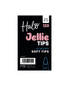 Halo Jellie Nail Tips Almond, Sizes 0-11, 120 Mixed Sizes